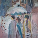 Beim Einkaufen, 70x60cm, 2026